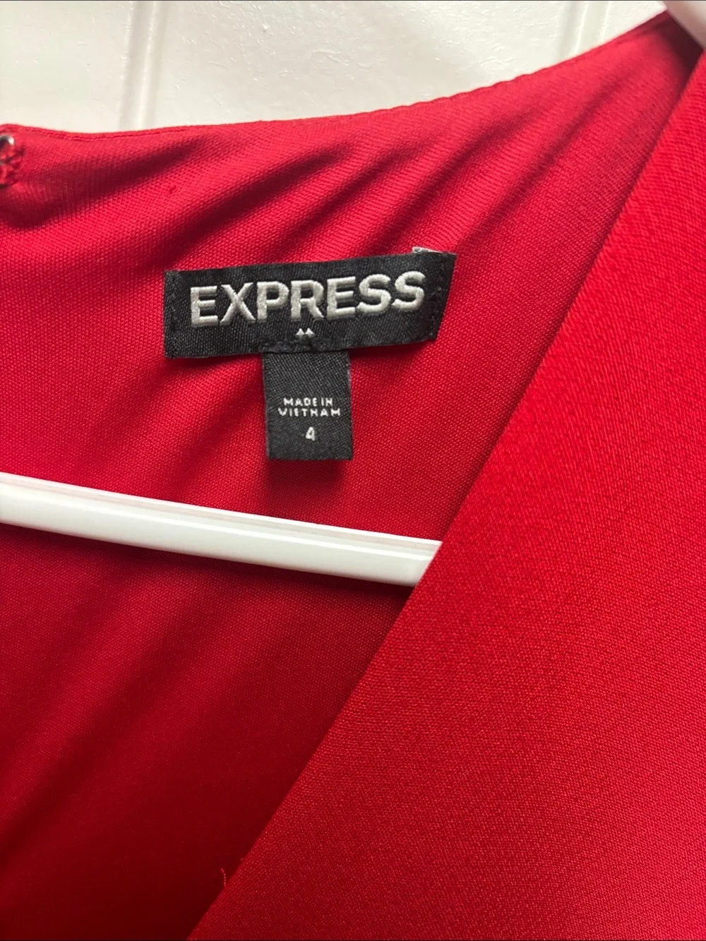 Express Red Sleeveless V-Neck Wide-Leg Jumpsuit